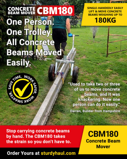CBM180 Concrete Beam Mover - One Person, One Trolley, All Concrete Beams Moved Easily